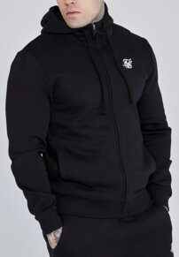 Mikina Siksilk - Essential Zip Through Funnel Hoodie black