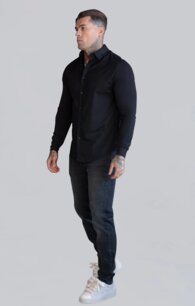 Košeľa Siksilk - Essentials Long Sleeve Shirt black