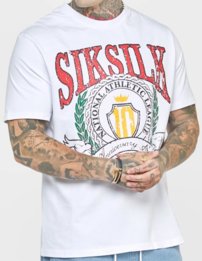 Tričko Siksilk - Varsity Oversized T-Shirt White