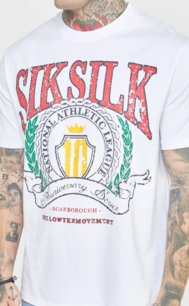 Tričko Siksilk - Varsity Oversized T-Shirt White