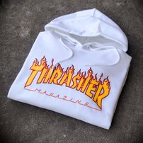 Mikina Thrasher - Thrasher Flame Logo White