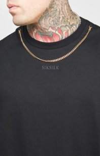 Tričko Siksilk - Chain Oversized T-Shirt Black